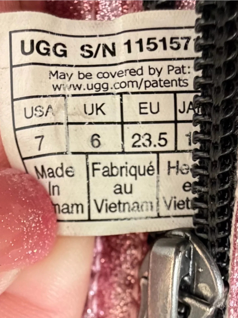 UGG Kids Ashton Lace Up Glitter Pink Combat Boots Size 7